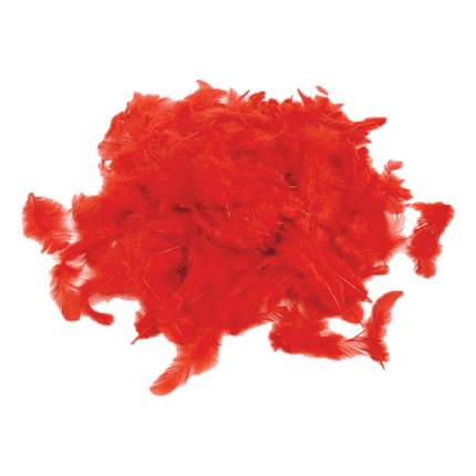 Craft Medley Feathers shown in red sold by RQC Supply Canada