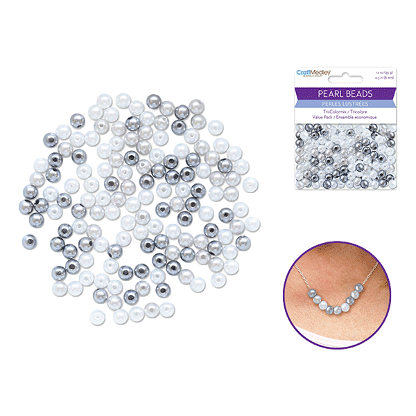 Craft Medley Smoke Pearl Beads sold by Rqc Supply Canada