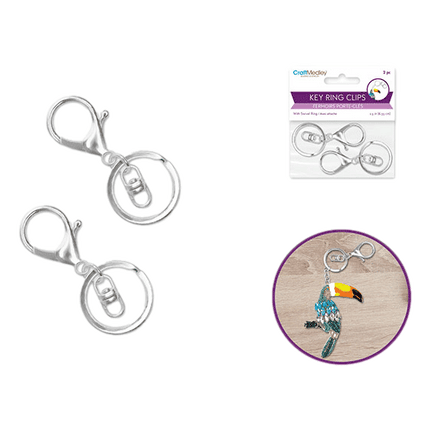Craft Medley Swivel Keychains in silver finish sold by RQC Supply Canada located in Woodstock, Ontario