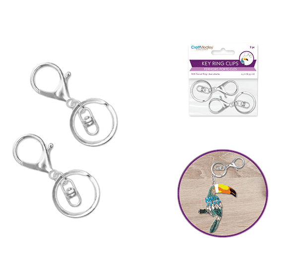 Craft Medley Swivel Keychains in silver finish sold by RQC Supply Canada located in Woodstock, Ontario