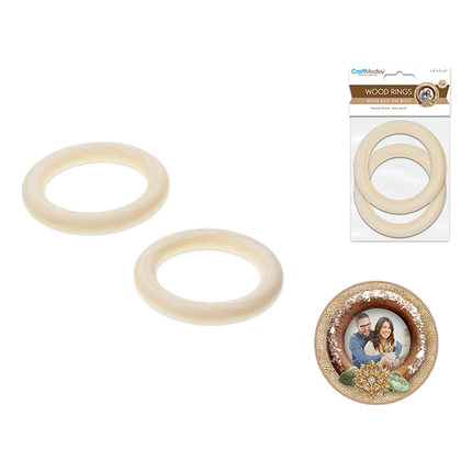 Craftwood Natural Wood 70 mm Craft Rings sold by RQC Supply Canada