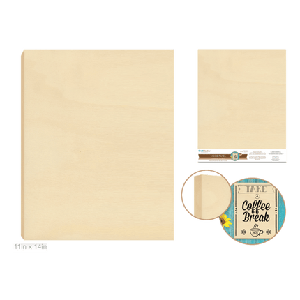 DIY Art Panel Natural 0.7" Deep by Wood Craft, shown in 11" x 14" size. Sold by RQC Supply Canada.