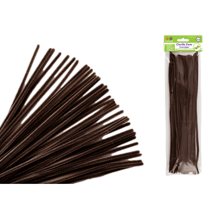 Chenille Stems aka Pipe Cleaners sold by RQC Supply Canada located in Woodstock, Ontario shown in Dark Brown Colour