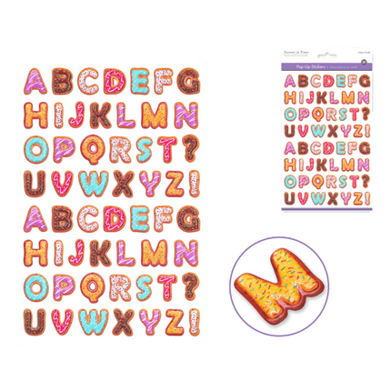 Donut Decorated Alphabet Stickers sold by RQC Supply Canada located in Woodstock, Ontario