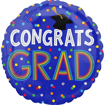Congrats Blue Graduation Balloon sold by RQC Supply Canada located in Woodstock, Ontario
