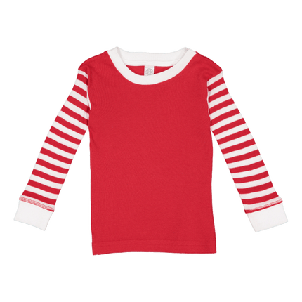 Family Pajamas - Infant PJ Red Stripe Top. Sold by RQC Supply Canada.