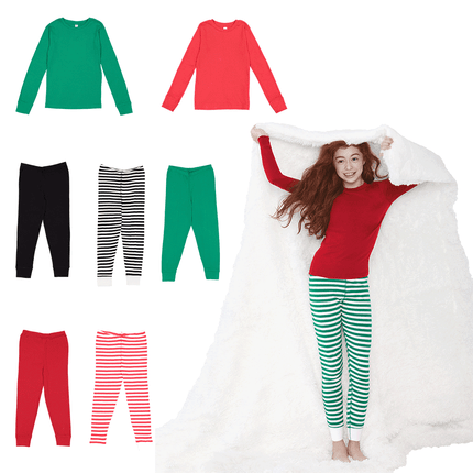 Family Pajamas - Youth PJ matching tops and bottoms in all available colours. Sold by RQC Supply Canada.
