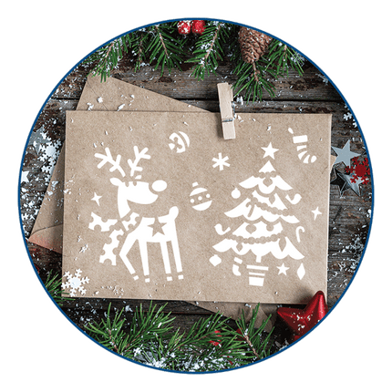 Holiday Painting and Decor Window Stencils- Festive Icons