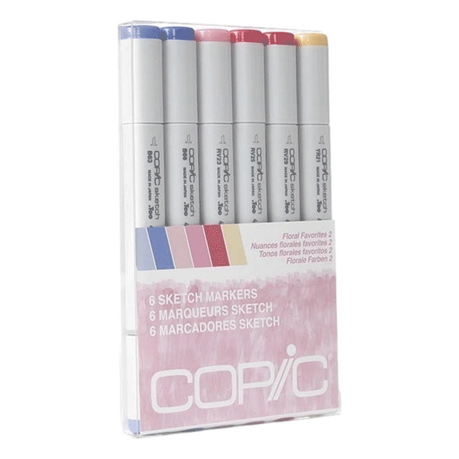 Comic Floral Favourites 6 pack of sketch markers sold by RQC Supply a craft store located in Woodstock, Ontario