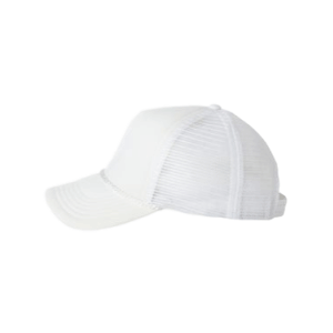 White Foam Trucker Caps, aka foam mesh back trucker hats sold by RQC Supply Canada