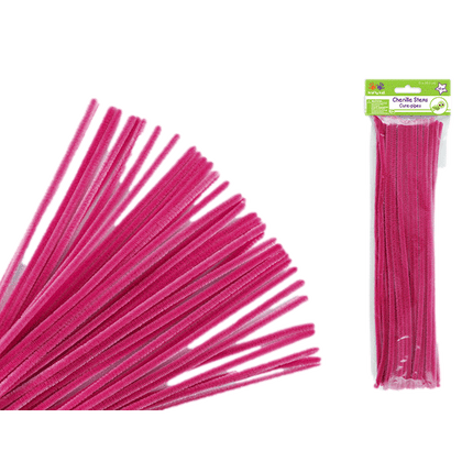 Chenille Stems aka Pipe Cleaners sold by RQC Supply Canada located in Woodstock, Ontario shown in Fuchsia Colour