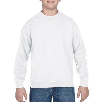 180B Youth Crew Neck Sweatshirt by Gildan. Shown in White, sold by RQC Supply Canada.