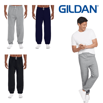 18200 Adult Sweatpants by Gildan. Shown in all available colours, sold by RQC Supply Canada.