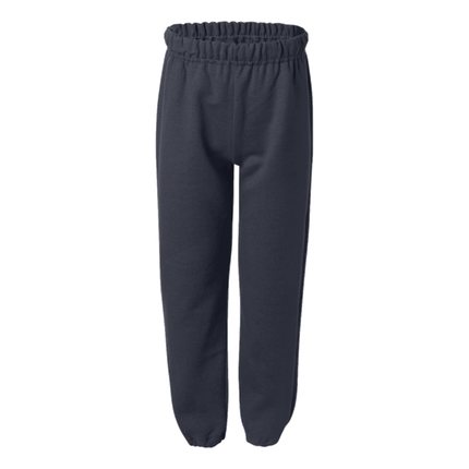 18200B Heavy Blend Youth Sweatpants by Gildan. Shown in Navy Blue, sold by RQC Supply Canada.