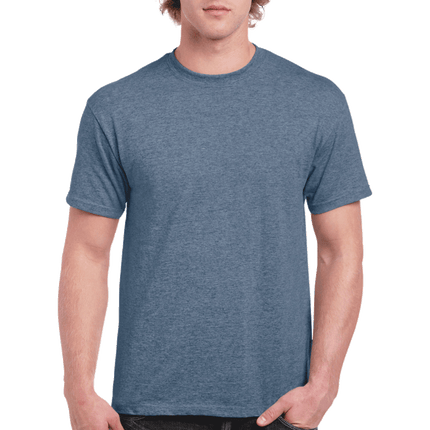2000 Men's Adult Ultra Cotton Short Sleeve T-Shirt by Gildan. Shown in Heather Indigo, sold by RQC Supply Canada.