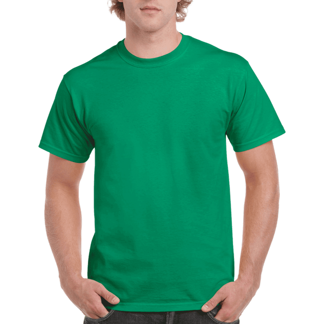 2000 Men's Adult Ultra Cotton Short Sleeve T-Shirt by Gildan. Shown in Kelly Green, sold by RQC Supply Canada.