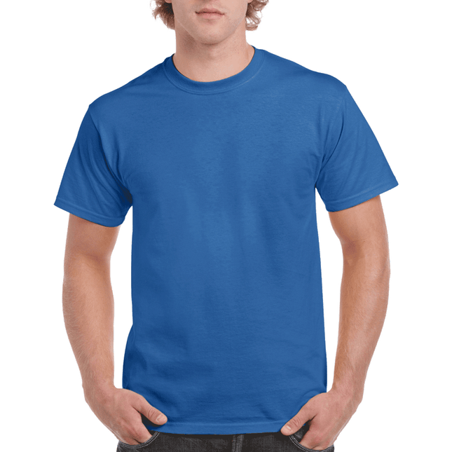 2000 Men's Adult Ultra Cotton Short Sleeve T-Shirt by Gildan. Shown in Royal Blue, sold by RQC Supply Canada.