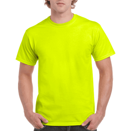 2000 Men's Adult Ultra Cotton Short Sleeve T-Shirt by Gildan. Shown in Safety Green/Yellow, sold by RQC Supply Canada.