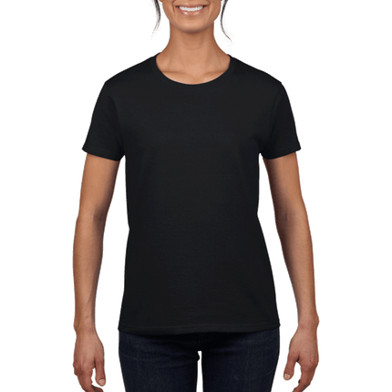 2000L Ladies Ultra Cotton Short Sleeve T-shirt by Gildan. Shown in Black, sold by RQC Supply Canada.
