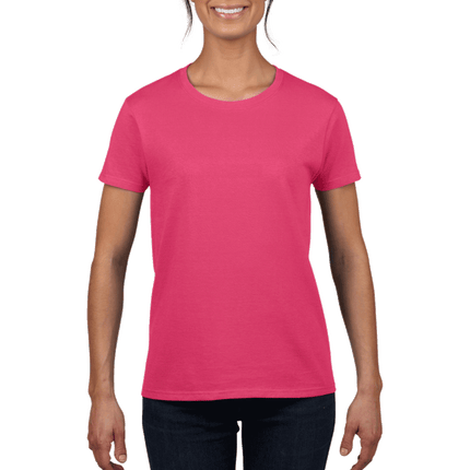 2000L Ladies Ultra Cotton Short Sleeve T-shirt by Gildan. Shown in Heliconia, sold by RQC Supply Canada.