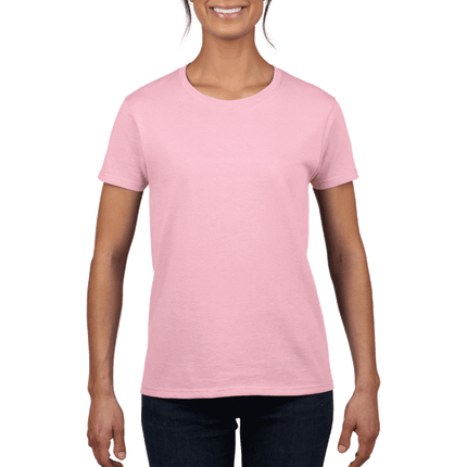 2000L Ladies Ultra Cotton Short Sleeve T-shirt by Gildan. Shown in Light Pink, sold by RQC Supply Canada.