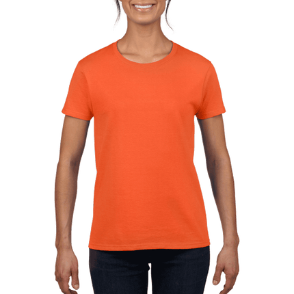 2000L Ladies Ultra Cotton Short Sleeve T-shirt by Gildan. Shown in Orange, sold by RQC Supply Canada.