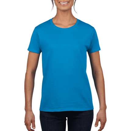 2000L Ladies Ultra Cotton Short Sleeve T-shirt by Gildan. Shown in Sapphire, sold by RQC Supply Canada.