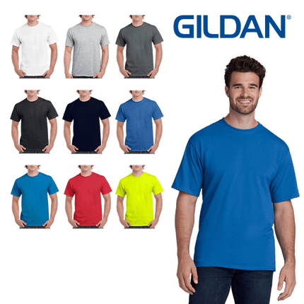 2000T Tall Adult Ultra Cotton Short Sleeve T-shirt by Gildan. Shown in all available colours, sold by RQC Supply Canada.