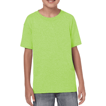 64500B Youth Softstyle Kids Short Sleeve T-Shirt by Gildan. Shown in Lime Green, sold by RQC Supply Canada.