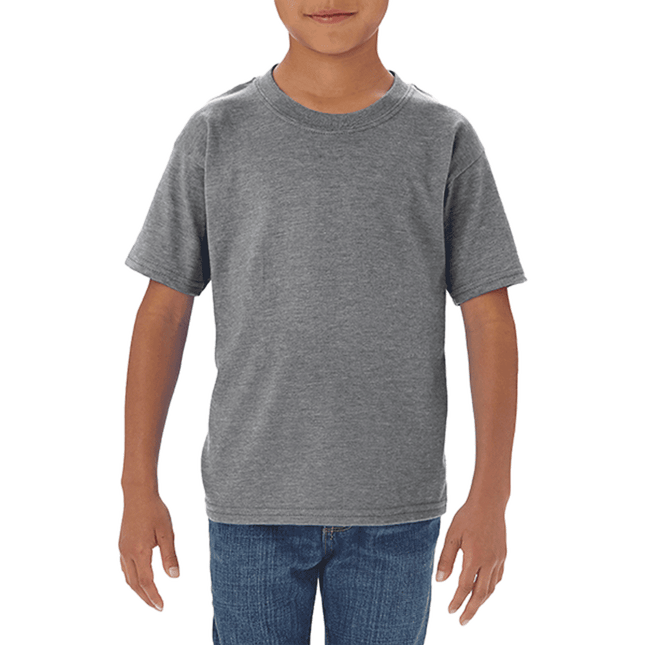 64600P Toddler Softstyle Short Sleeve T-Shirt by Gildan. Shown in Graphite Heather, sold by RQC Supply Canada.