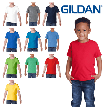64600P Toddler Softstyle Short Sleeve T-Shirt by Gildan. Shown in all available colours, sold by RQC Supply Canada.