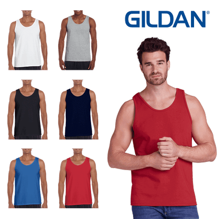 G220 Mens Ultra Cotton Tank Top / Undershirt by Gildan. Shown in all available colours. Sold by RQC Supply Canada.