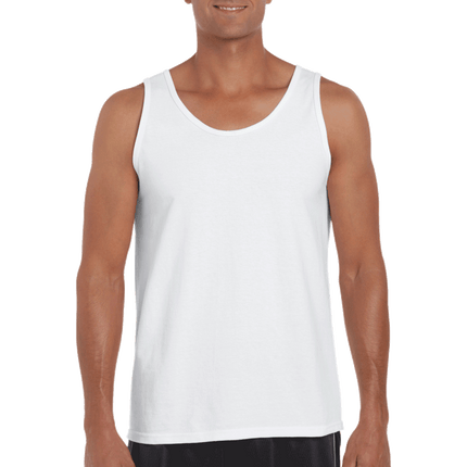 G220 Mens Ultra Cotton Tank Top / Undershirt by Gildan. Shown in White, sold by RQC Supply Canada.