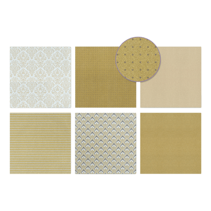 Gold Medley Glam Glitter Cardstock by Forever in Time, shown in all available patterns. Sold by RQC Supply Canada.