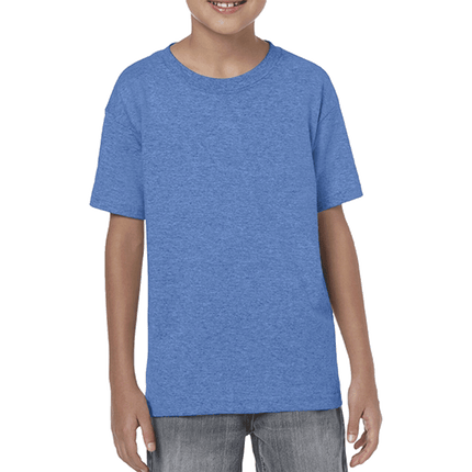 64500B Youth Softstyle Kids Short Sleeve T-Shirt by Gildan. Shown in Heather Royal, sold by RQC Supply Canada.
