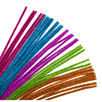 Glamour Mix Tinsel Pipe Cleaners sold by RQC Supply Canada, located  at a craft store located in Woodstock, Ontario