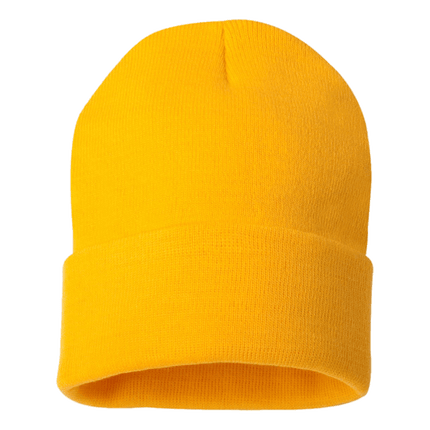 Gold 12" Sportsman Solid Knit Beanie sold by RQC Supply Canada