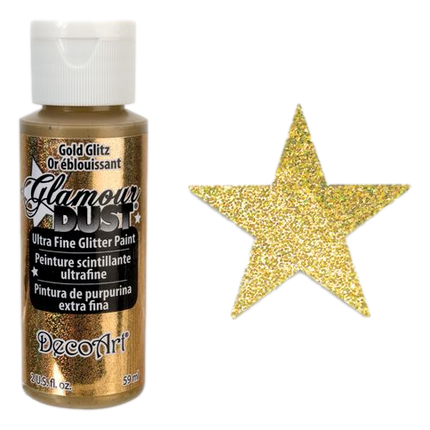 Gold Glitz Glamour Dust Ultra Fine Glitter Paint made by DecoArt sold by RQC Supply Canada