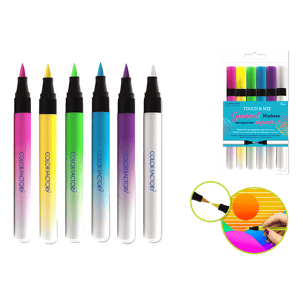 Touch and Mix Gradient Markers Brush Tip Alcohol Based Ink made by Color Factory sold by RQC Supply Canada located in Woodstock, Ontario