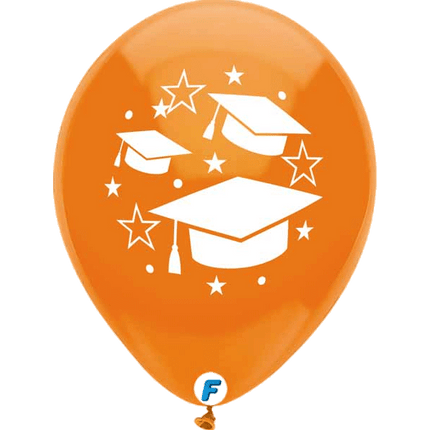 12" Latex Grad Caps Balloons - Home Helium /Air Only 8 pk