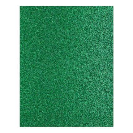 Get your Glitter Cardstock in 8.5" x 11" width now sold at RQC Supply Canada located in Woodstock, Ontario, showing green glitter scrapbooking paper