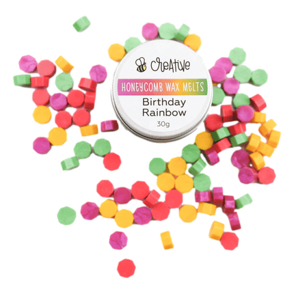 Bee Creative Honeycomb Wax Melts Birthday Rainbow sold by RQC Supply Canada an arts and craft store located in Woodstock, Ontario