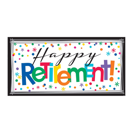 Happy Retirement Banner sold by RQC Supply located in Woodstock, Ontario