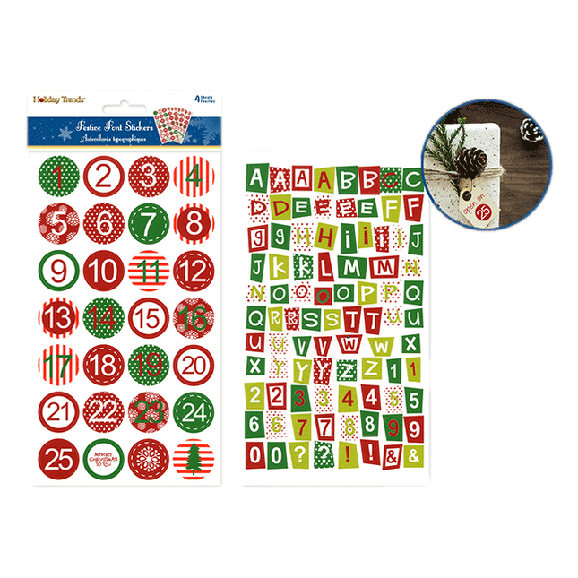 Holiday Font Christmas Stickers sold by RQC Supply Canada located in Woodstock, Ontario