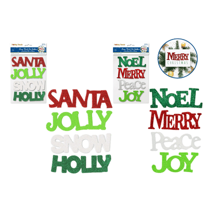 Holiday Sticker: Foam-Fun Glitter Word Art Assorted Sent at Random - Holiday Trendz