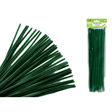 Chenille Stems aka Pipe Cleaners sold by RQC Supply Canada located in Woodstock, Ontario shown in Hunter Green Colour