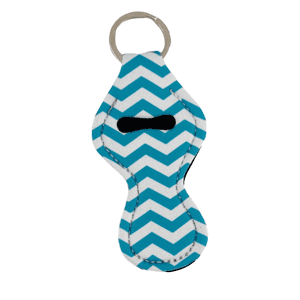 Teal Chevron Chapstick Keychain Chapstick holder sold by RQC Supply Canada