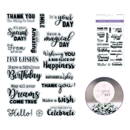 Forever in Time: it's your day Clear Stamps sold by RQC Supply Canada