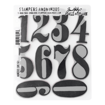Stampers Anonymous Tim Holtz Collection Numeric Clear Stamps sold by RQC Supply Canada an arts and craft store located in Woodstock, Ontario