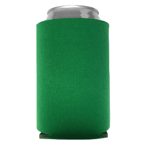 Kelly Green Foam Can Coolers, beer can holders sold by RQC Supply Canada